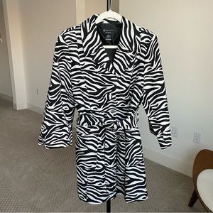 I-N-C Zebra Print Belted Jacket